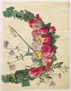 Blomsterkrans fra albummet Gottorfer Codex, ca.1650 (gouache på pergament)