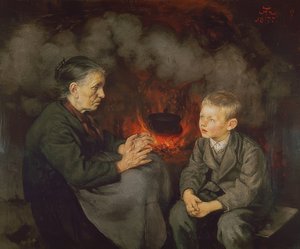 Bedstemor fortæller eventyr af Hans Thoma