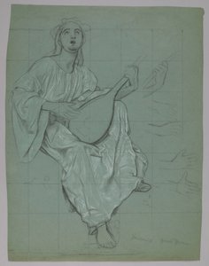 Lutnistka (forside og bagside) af Hans Thoma