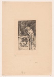 Papegøje og fire figurer af Hans Thoma