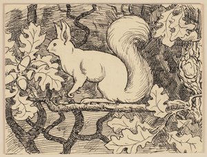 Illustration til lærebogen: Eichhorn af Hans Thoma