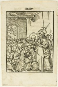 Kristus prædiker, fra Leben Jesu Christi, planche 19 fra Træsnit fra bøger fra det XVI århundrede af Hans Wechtlin I