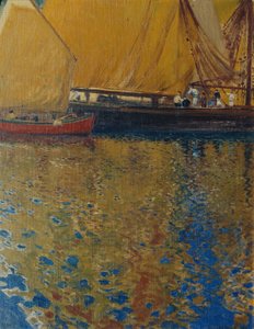 Morgenstemning i havnen i Lussin af Hans Wilt