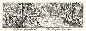 Fange fisk i en dam af Hans after Bol