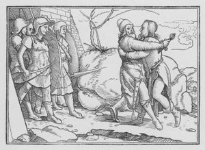 Amasa bliver dræbt af Joab, 2. Samuel XX, 10 af Hans after Holbein the Younger