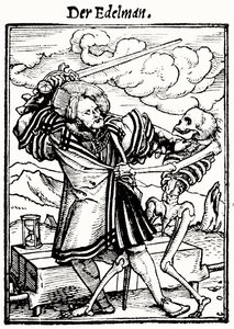 Døden og Adelsmanden, fra Dødedansen, graveret af Hans Lutzelburger, ca. 1538 af Hans after Holbein the Younger