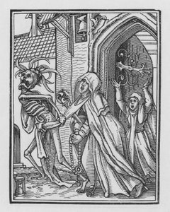 Holbeins Dødedans: Abbedissen af Hans after Holbein the Younger