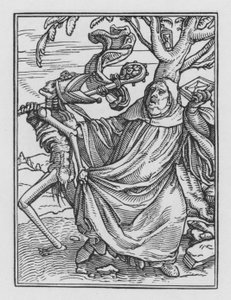 Holbeins Dødedans: Abbeden af Hans after Holbein the Younger