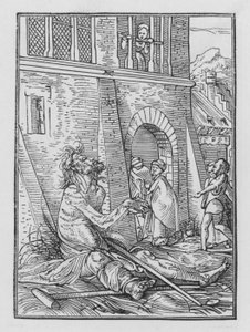 Holbeins Dødedans: Tiggeren af Hans after Holbein the Younger