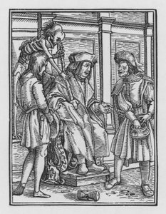 Holbeins Dødedans: Dommeren af Hans after Holbein the Younger