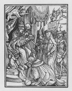 Holbeins Dødedans: Paven af Hans after Holbein the Younger
