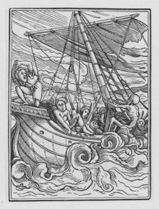 Holbeins Dødedans: Skibet i en storm af Hans after Holbein the Younger
