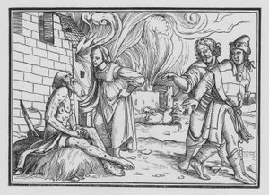 Job irettesætter sin kone, Job II, 9 af Hans after Holbein the Younger