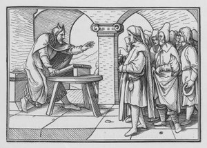 Moses formaner til lydighed fra Guds tidligere handlinger, Femte Mosebog IV, 1 af Hans after Holbein the Younger