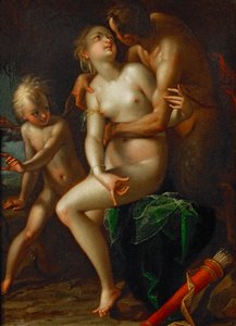Jupiter, Antiope og Amor ... af Hans von Aachen