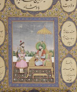 Album af Mughal-dynastisk genealogi, 1855 (ugennemsigtig wc og guld på papir) af Haqim Ahasan Ullah Khan