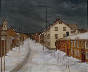Hovedgade, Røros af Harald Oscar Sohlberg