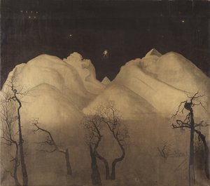 Vinternat i bjergene. studie, 1902-2 af Harald Oscar Sohlberg