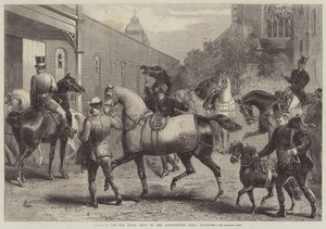 Ankomst til hesteshowet i Agricultural Hall, Islington