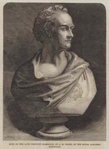 Buste af afdøde Viscount Hardinge, af J H Foley