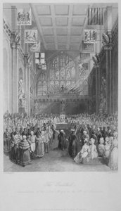 Installation af Londons overborgmester i Guildhall, City of London, 1838.