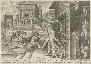 Rahab lader spionerne flygte gennem vinduet The History of Joshua (serietitel)