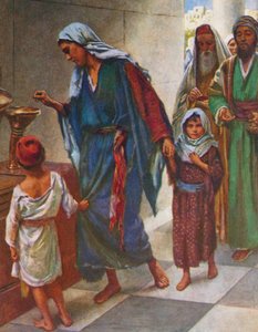 En fattig kvindes gave, Mark af Harold Copping