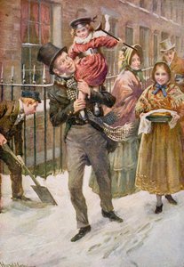 Bob Cratchit og Tiny Tim, illustration til 