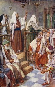 Det Nye Testamente: Paulus prædiker (farvelitografi) af Harold Copping