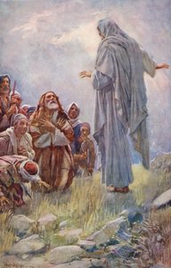 Det Nye Testamente: "Undervis alle folkeslag" (farvelitografi) af Harold Copping