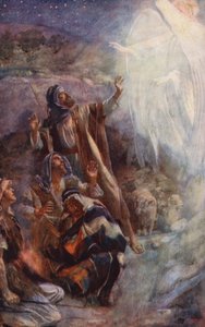Det Nye Testamente: Hyrderne fra Betlehem (farvelitografi) af Harold Copping