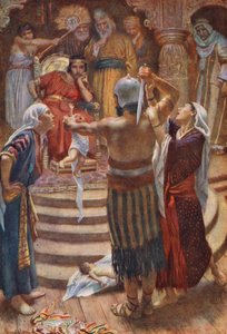 Det Gamle Testamente: Salomon, den vise konge (farvelitografi) af Harold Copping