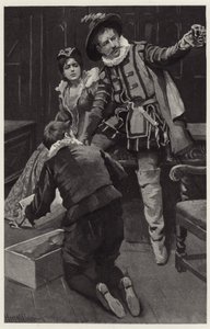 Petruchio begyndte at storme på ny og sagde, at kasketten var støbt i en porringer af Harold Copping