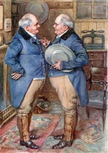 The Brothers Cheeryble (farve litho) af Harold Copping
