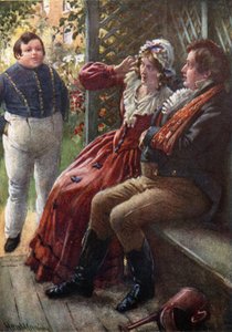 The Fat Boy Awake (farve litho) af Harold Copping