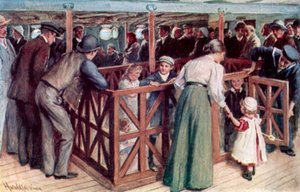 Børnesandkassen mellem dæk på SS Empress of Britain af Harold Copping