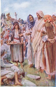 Brødene og fiskene, illustration fra Harold Copping Pictures: The Crown Series, ca. 1920