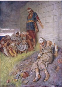 Jobs tålmodighed, illustration fra Pictures That Teach The Crown Series, 1920 af Harold Copping
