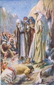 Klippeslagningen, illustration fra Pictures That Teach The Crown Series , 1920 af Harold Copping