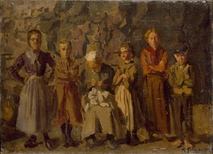 Cave Dwellers, Dieppe, 1907 af Harold Gilman