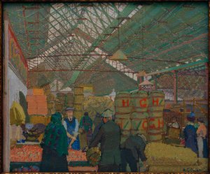 Markt i Leeds af Harold Gilman