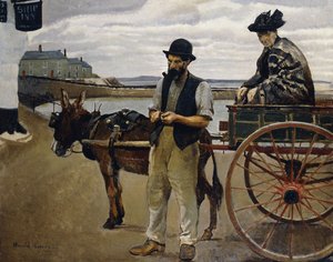 Mand med en kvinde i en vogn af Harold Harvey