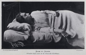 Done to Death, Elizabeth Ryan død i Newcastle Workhouse (s/h foto) af Harold Hume Piffard