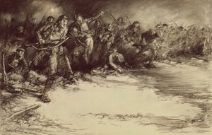 Modangreb, ca. 1918 (blyant på papir) af Harold James Mowat