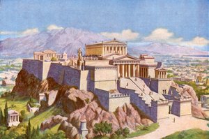 Den athenske Akropolis fra Vesten