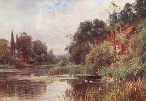 Flanchford Mill (farvelitografi) af Harold Sutton Palmer