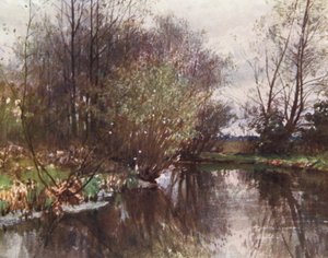 The Mill Stream, Ockham (farvelitografi)