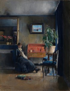 Blåt interiør. 1883