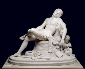 Den sovende faun, modelleret 1864, udskåret ca. 1870. af Harriet Goodhue Hosmer