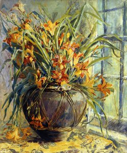 Blomsterstilleben (olie på lærred) af Harriette Bowdoin